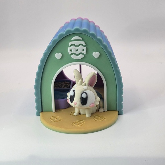 3D Printed Easter Bunny Rainbow Egg House Pet playset - Picture 2 of 5